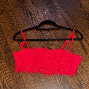 NBD Red Bustier Camisole Crop Top